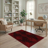 Red Skull Rose Vintage Area Rug