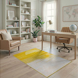 Yellow Sun Rays Geometric Area Rug