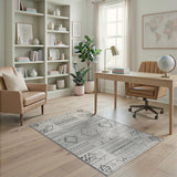 Grey Heritage Tribal Geometric Rug