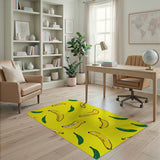 Vibrant Yellow Banana Fruit Pattern Area Rug