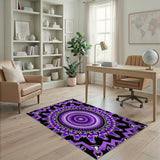 Purple Mandala Glow Geometric Area Rug