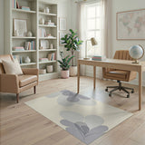 Abstract Grey Petal Layered Area Rug
