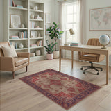 Beige Red Persian Area Rug