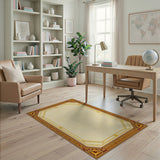 Luxe Gold Geometric Border Area Rug