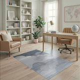 Abstract Grey Cloud Area Rug