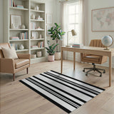 Bold Vertical Bold Black White Vertical Stripe Area Rug