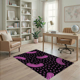 Whimsical Pink Banana Pattern Area Rug