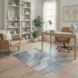 Wave Grey Abstract Wave Area Rug