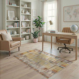 Abstract Geometric Yellow Area Rug