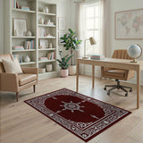 Red Ornate Red Persian Star Medallion Rug
