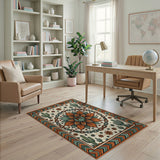 Southwestern Agave Succulent Chain Rug