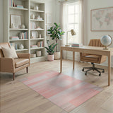 Pink Geometric Striped Area Rug