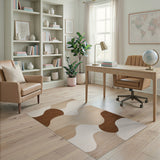 Abstract Wavy Beige and Neutral Area Rug