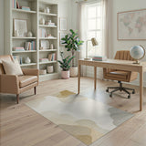 Beige Neutral Cloud Layers Abstract Area Rug