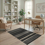 Bold Black White Striped No. 9 Area Rug