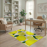 Vibrant Fruit Pattern Vibrant Lemon Fruit Pattern Area Rug