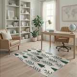 Whimsical Pine Tree Fern Pattern Area Rug