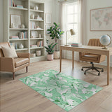Green Organic Green Camo Abstract Area Rug
