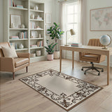 Ornate Acanthus Leaf Border Area Rug