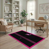 Pink Cosmic Abstract Area Rug with Moon Saturn