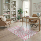 Blush Pink Hexagon Geometric Area Rug