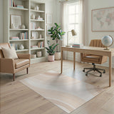 Beige Abstract Swirl Circles Area Rug