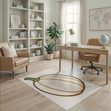 Charming White Pumpkin Outline Area Rug