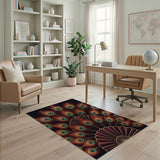 Peacock Feather Fan Area Rug