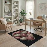 Pink Lace Hearts Roses Area Rug