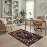Ornate Orange Fox Portrait Area Rug