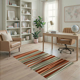 Bold Orange Geometric Stripe Area Rug