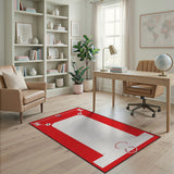 Red Pixel Baseball Diamond Area Rug