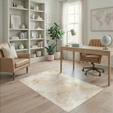 Beige Moth Washable Area Rug