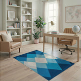 Blue Diamond Geometric Area Rug
