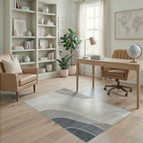 Abstract Area Fluid Grey Wave Abstract Area Rug