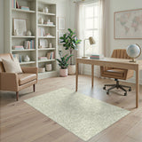 Soft Green Botanical Leaf Area Rug