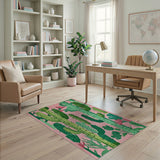 Pink Cactus Desert Southwestern Area Rug