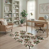 Cherry Blossom Branches Floral Area Rug