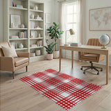 Bold Red Gingham Plaid Area Rug