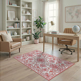 Elegant Pink Floral Vintage Area Rug