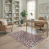 Blush Pink Leopard Print Tufted Area Rug