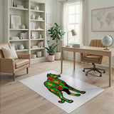 Vibrant Green Cat Pattern Area Rug