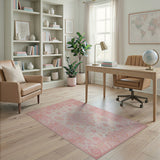 Traditional Persian Pink Blush Pink Floral Persian Area Rug