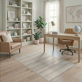 Beige Plaid Check Rustic Farmhouse Area Rug