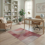 Modern Pink Abstract Area Rug