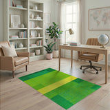 Vibrant Green Geometric Block Green Area Rug