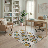 Teal Gold Sunburst Medallion Area Rug