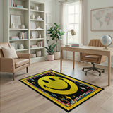 Pixelated Yellow Smiley Face Cosmic Rug