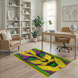 Vibrant Mardi Gras Mask Area Rug