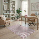 Red Red Gingham Checkered Area Rug
